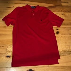 Red Polo w/ navy horse
